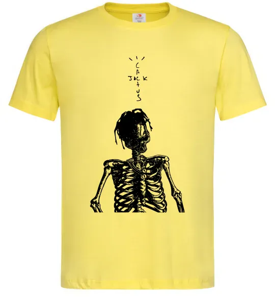 Мужская футболка Travis Scott Skeleton Лимонный фото