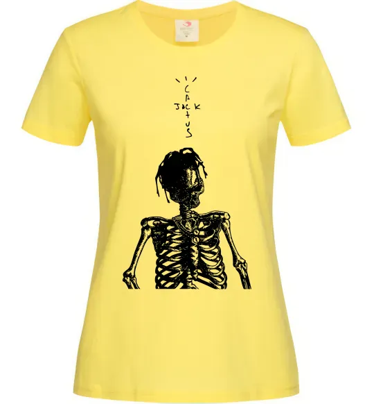 Женская футболка Travis Scott Skeleton Лимонный фото