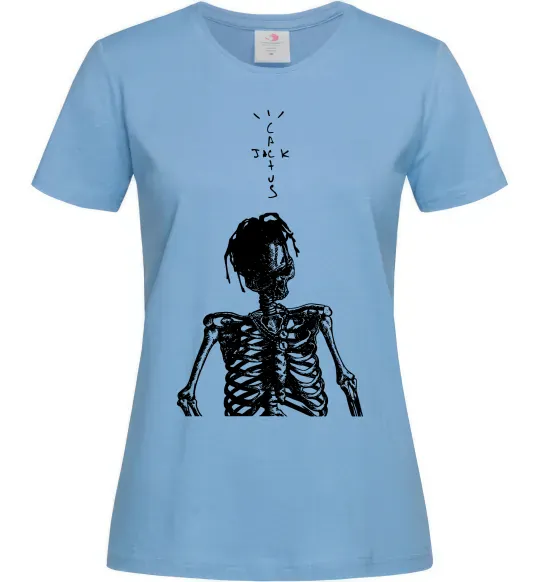 Женская футболка Travis Scott Skeleton Голубой фото