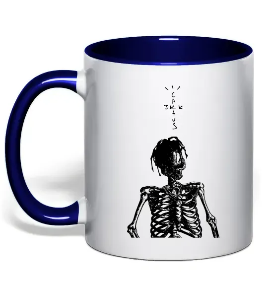 Чашка з кольоровою ручкою Travis Scott Skeleton Глибокий темно-синій фото