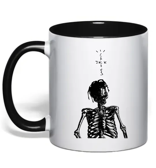 Чашка з кольоровою ручкою Travis Scott Skeleton Чорний фото