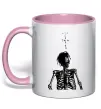 Чашка з кольоровою ручкою Travis Scott Skeleton Ніжно рожевий фото
