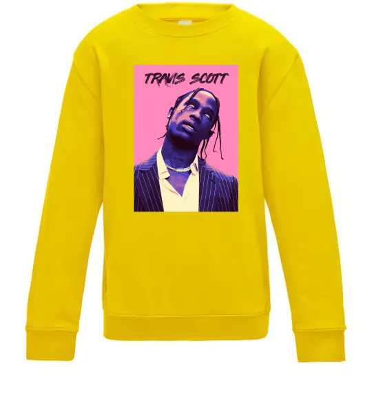 Дитячий світшот Travis Scott pink Сонячно жовтий фото