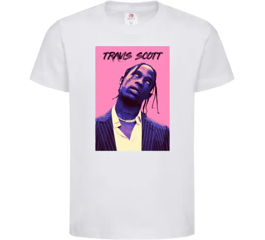Детская футболка Travis Scott pink Белый фото