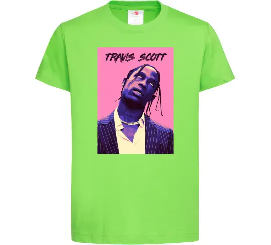 Детская футболка Travis Scott pink Лаймовый фото