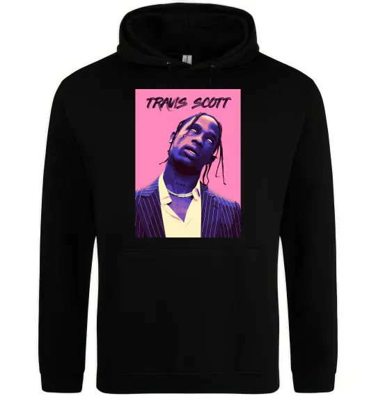 Мужская толстовка (худи) Travis Scott pink Черный фото
