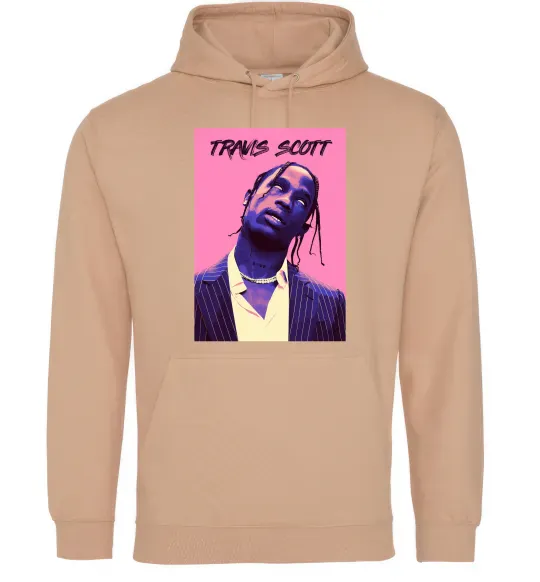 Жіноча толстовка (худі) Travis Scott pink Пісочний фото