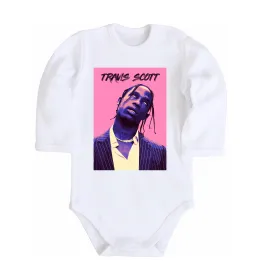 Дитячий бодік Travis Scott pink Білий фото