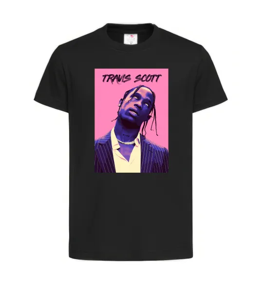 Дитяча футболка Travis Scott pink Чорний фото