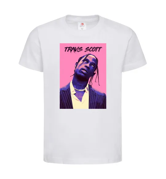 Дитяча футболка Travis Scott pink Білий фото