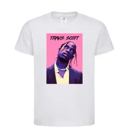 Детская футболка Travis Scott pink Белый фото