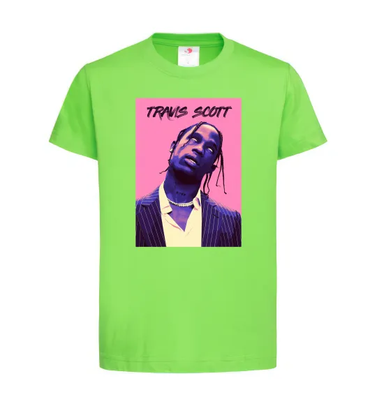 Дитяча футболка Travis Scott pink Лаймовий фото