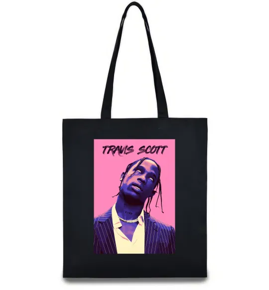 Эко-сумка Travis Scott pink Черный фото