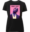 Женская премиум футболка Travis Scott pink Черный фото