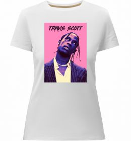 Жіноча преміум футболка Travis Scott pink