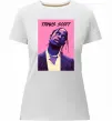 Женская премиум футболка Travis Scott pink Белый фото