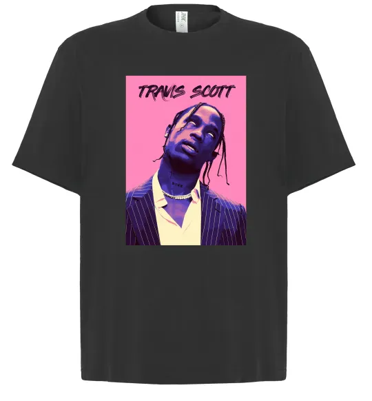 Футболка Оверсайз Travis Scott pink Чорний фото