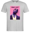 Мужская футболка Travis Scott pink Серый фото