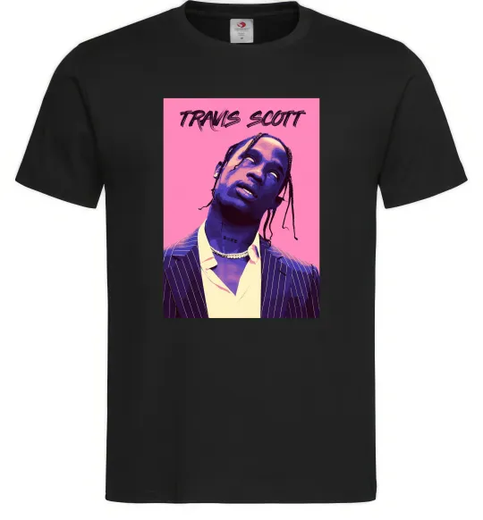 Мужская футболка Travis Scott pink Черный фото