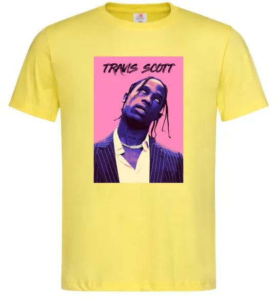 Мужская футболка Travis Scott pink Лимонный фото