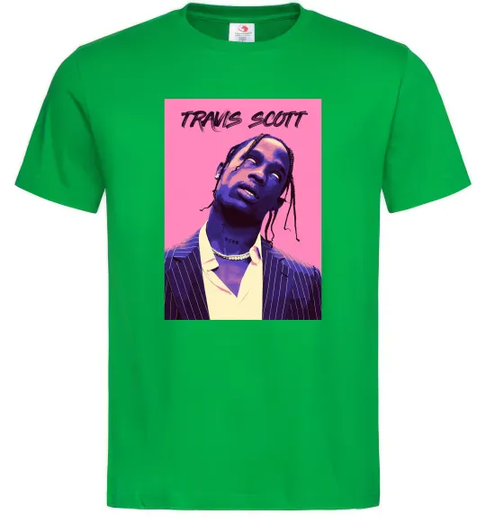 Мужская футболка Travis Scott pink Зеленый фото