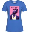 Жіноча футболка Travis Scott pink Яскраво-синій фото