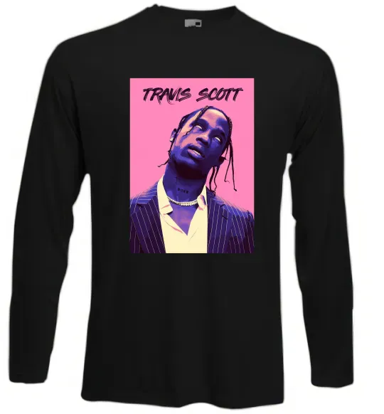 Лонгслив Travis Scott pink Черный фото