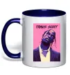 Чашка с цветной ручкой Travis Scott pink Глубокий темно-синий фото