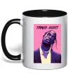 Чашка с цветной ручкой Travis Scott pink Черный фото