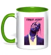 Чашка с цветной ручкой Travis Scott pink Лаймовый фото