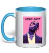 Чашка с цветной ручкой Travis Scott pink Голубой фото