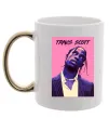 Чашка с цветной ручкой Travis Scott pink Золото фото