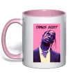 Чашка с цветной ручкой Travis Scott pink Нежно розовый фото