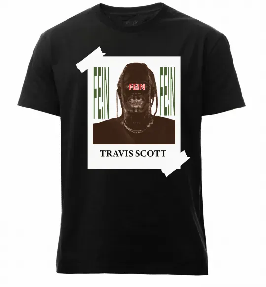 Мужская премиум футболка Travis Scott Photo Черный фото