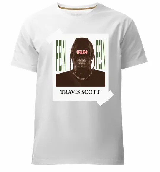Мужская премиум футболка Travis Scott Photo Белый фото