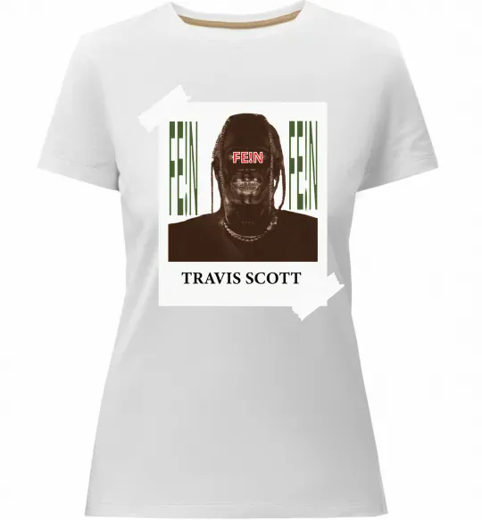 Жіноча преміум футболка Travis Scott Photo Білий фото