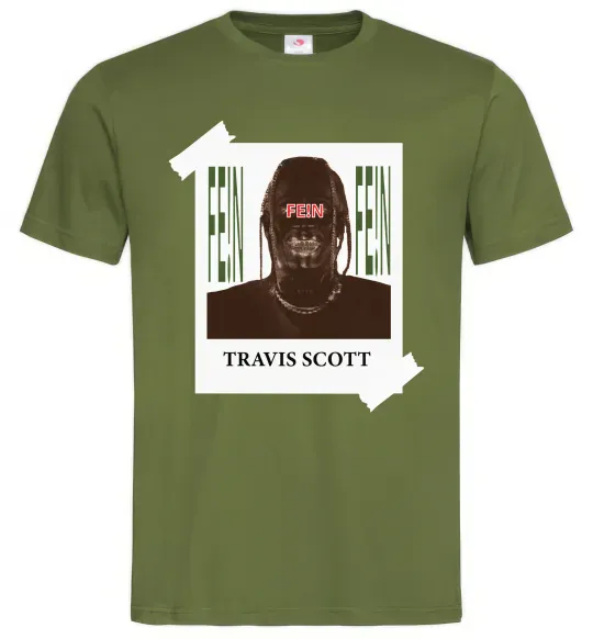 Мужская футболка Travis Scott Photo Оливковый фото