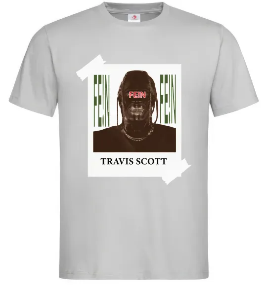 Мужская футболка Travis Scott Photo Серый фото