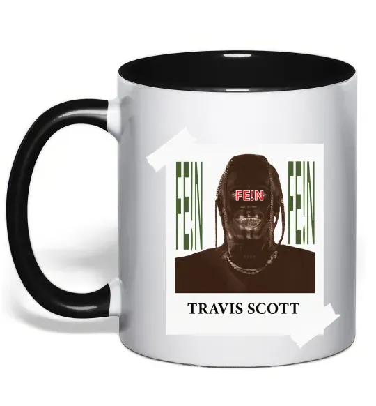 Чашка с цветной ручкой Travis Scott Photo Черный фото
