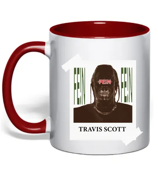 Чашка с цветной ручкой Travis Scott Photo Красный фото