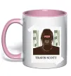Чашка с цветной ручкой Travis Scott Photo Нежно розовый фото