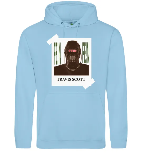 Мужская толстовка (худи) Travis Scott Photo Голубой фото