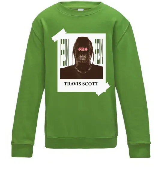 Детский Свитшот Travis Scott Photo Лаймовый фото