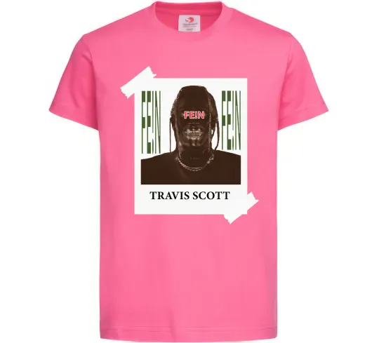 Дитяча футболка Travis Scott Photo Яскраво-рожевий фото