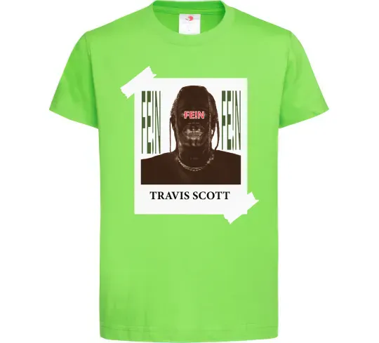 Дитяча футболка Travis Scott Photo Лаймовий фото