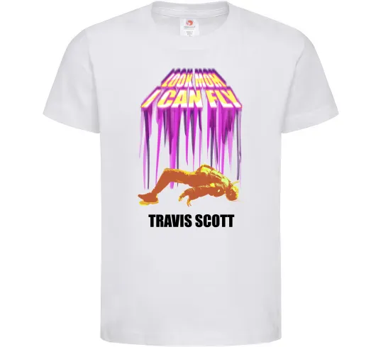 Дитяча футболка Travis Scott Look mom I can fly Білий фото