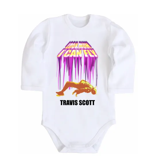 Детский боди Travis Scott Look mom I can fly Белый фото