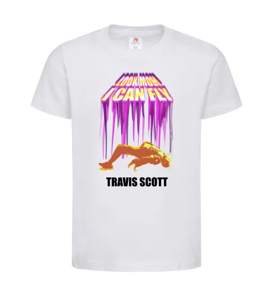 Дитяча футболка Travis Scott Look mom I can fly Білий фото