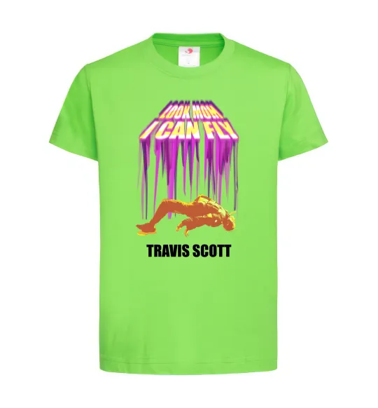 Дитяча футболка Travis Scott Look mom I can fly Лаймовий фото