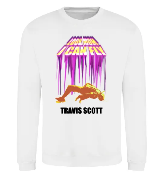 Світшот Travis Scott Look mom I can fly Білий фото